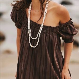 Free People Brown Mila Mini Dress
